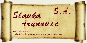 Slavka Arunović vizit kartica